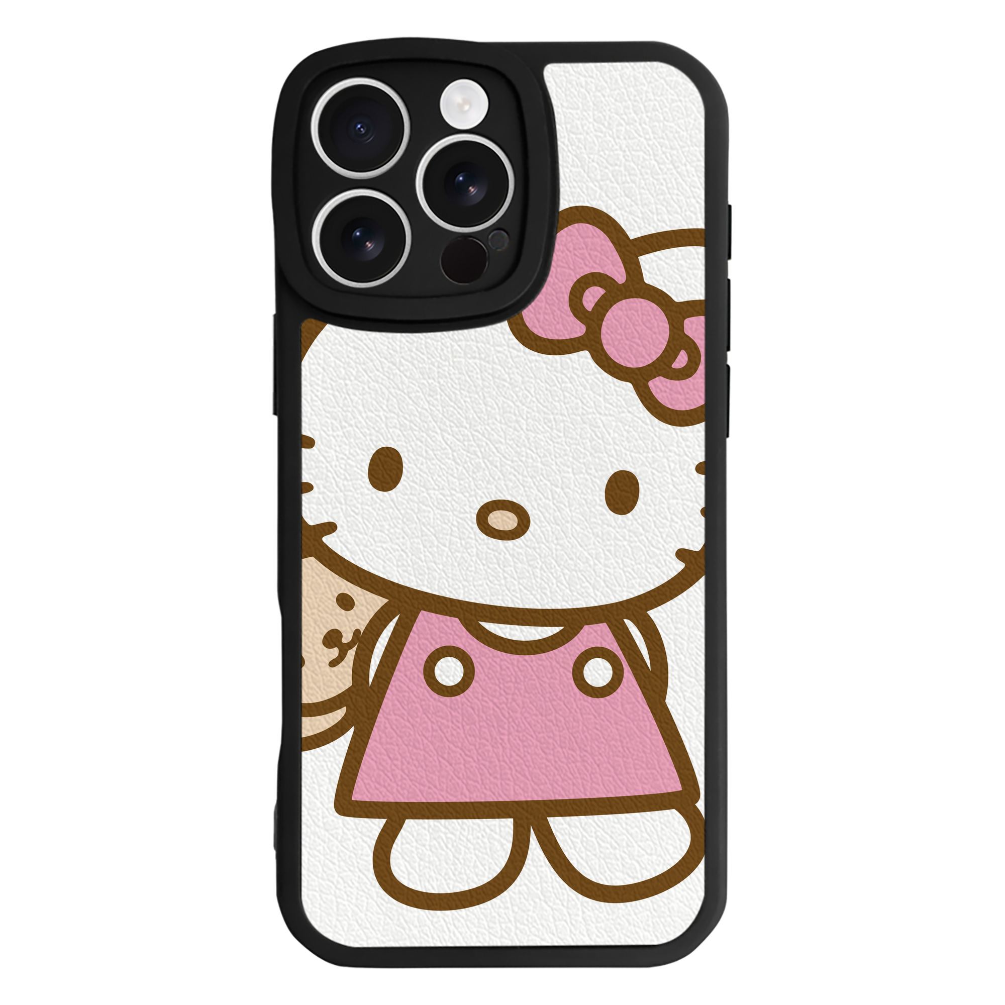 （画像用） Hello Kitty ハローキティ 【iPhone 16シリーズ対応】シリコンスマホケース（レザー調） 材質：シリコン